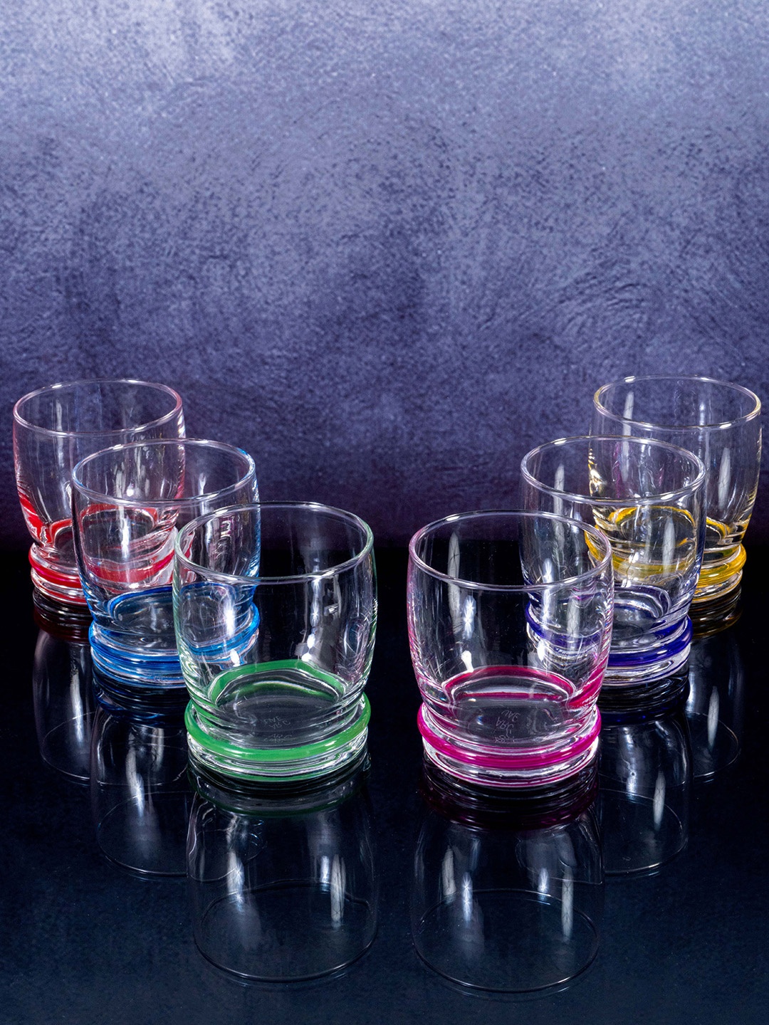 

Luminarc Set of 6 Glass Cortina Rainbow Tumbler, Transparent