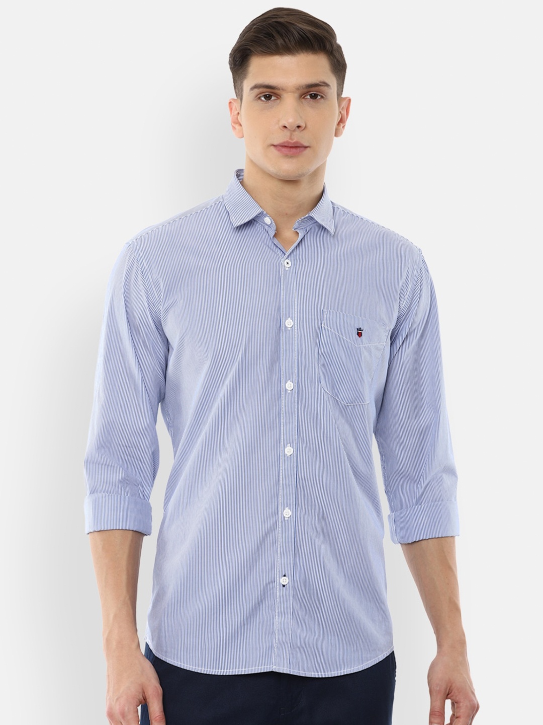 

Louis Philippe Sport Men Blue Slim Fit Striped Casual Shirt