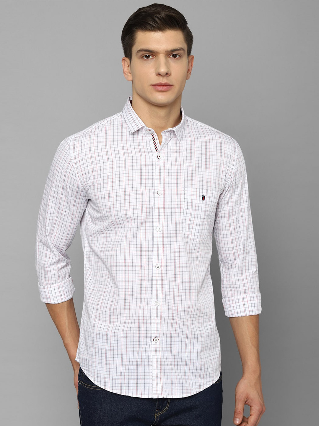 

Louis Philippe Sport Men White Slim Fit Grid Tattersall Checked Casual Shirt