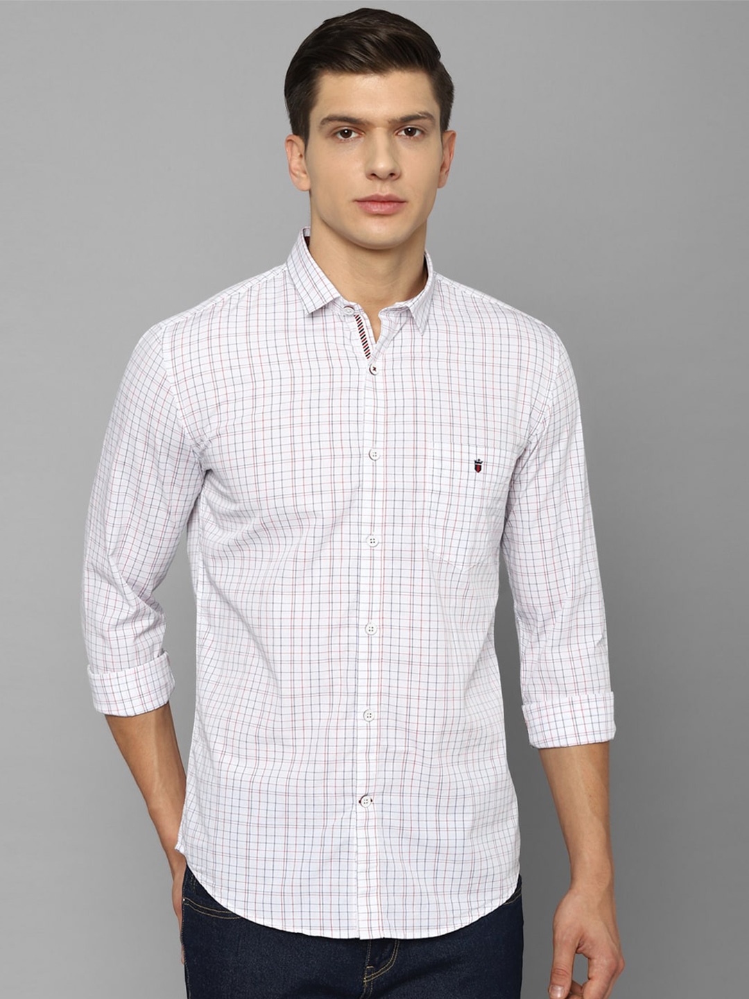 

Louis Philippe Sport Men White Slim Fit Grid Tattersall Checked Casual Shirt
