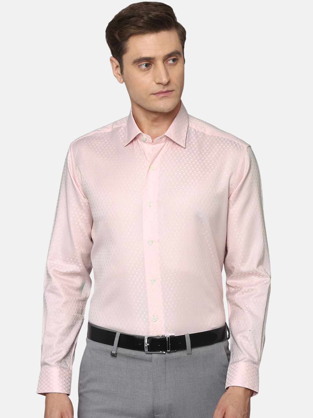 

Luxure by Louis Philippe Men Pink Printed Formal Shirt