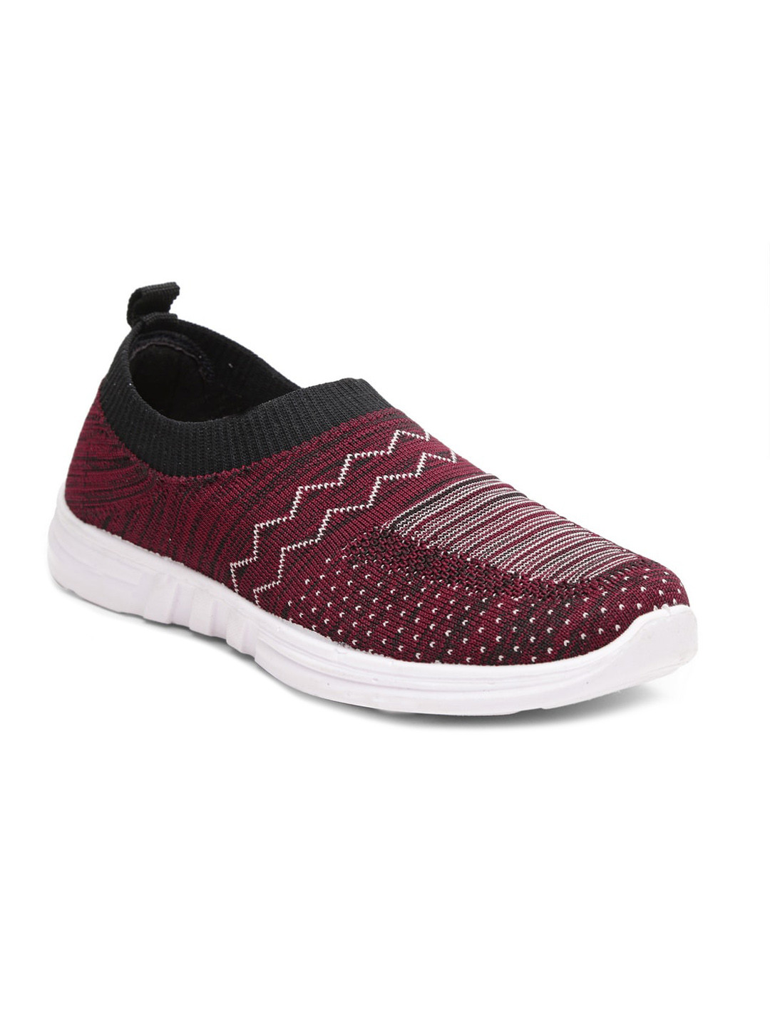 

KLOTTHE Women Maroon Woven Design Slip-On Sneakers