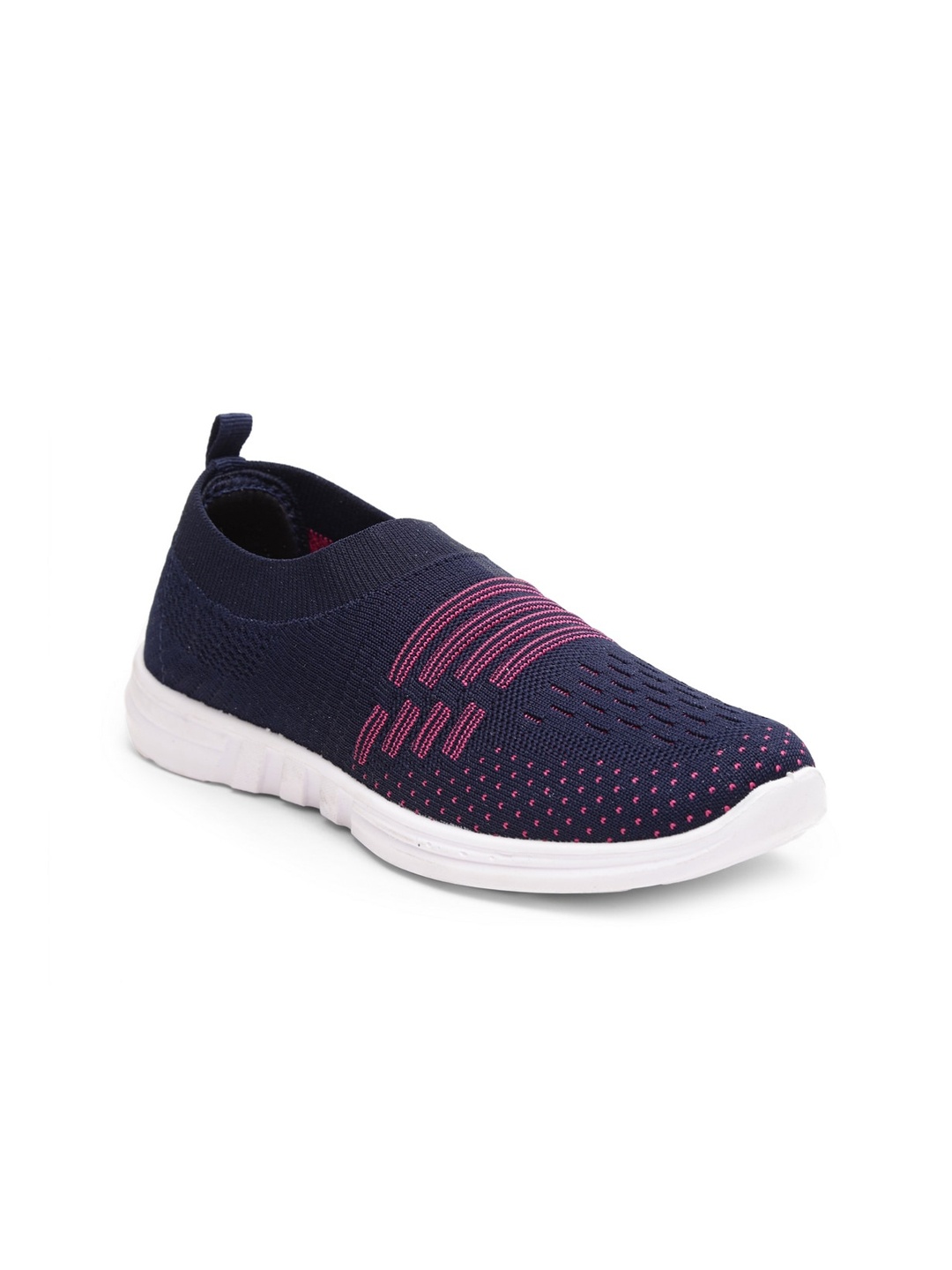 

KLOTTHE Women Navy Blue Woven Design Slip-On Sneakers