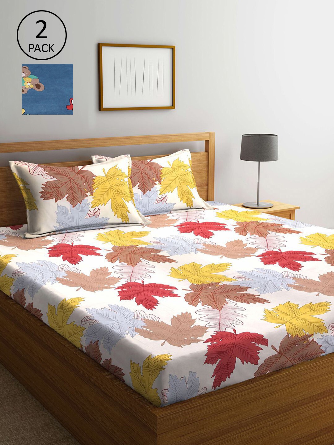 

KLOTTHE Floral 210 TC 2 King Bedsheet with 4 Pillow Covers, Multi