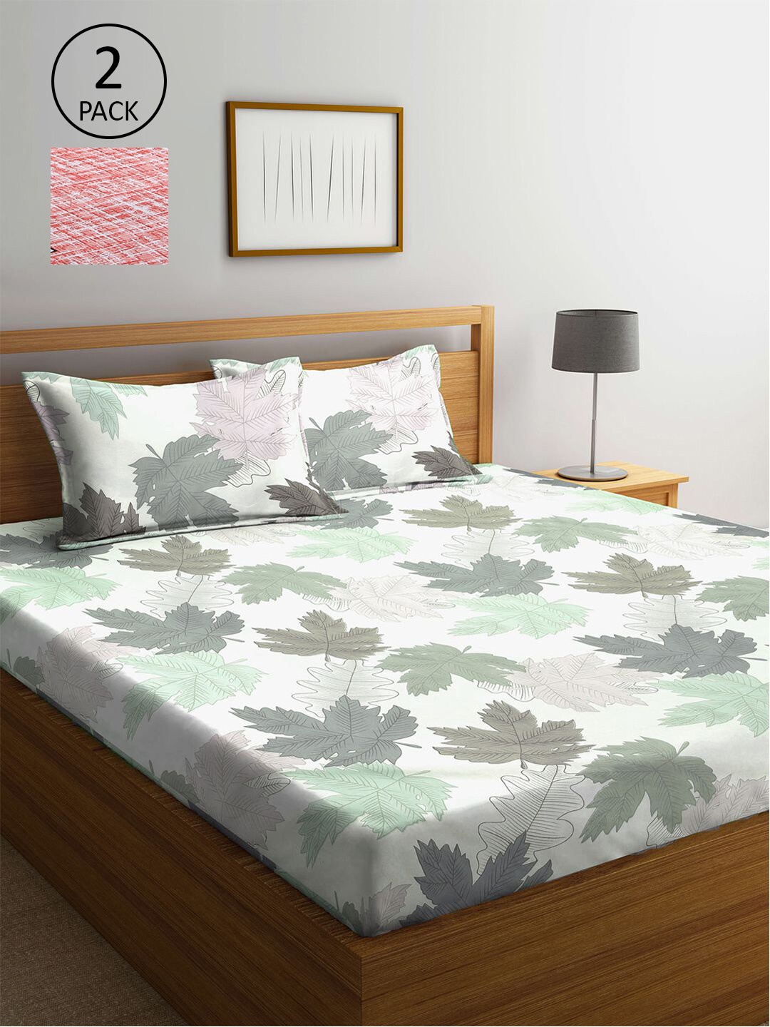 

KLOTTHE Floral 210 TC 2 King Bedsheet with 4 Pillow Covers, Multi