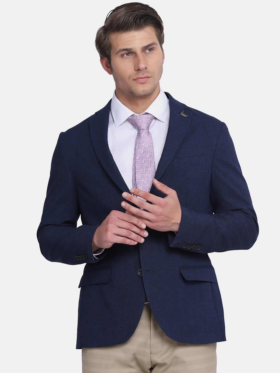 

Blackberrys Slim-Fit Single-Breasted Formal Blazer, Navy blue