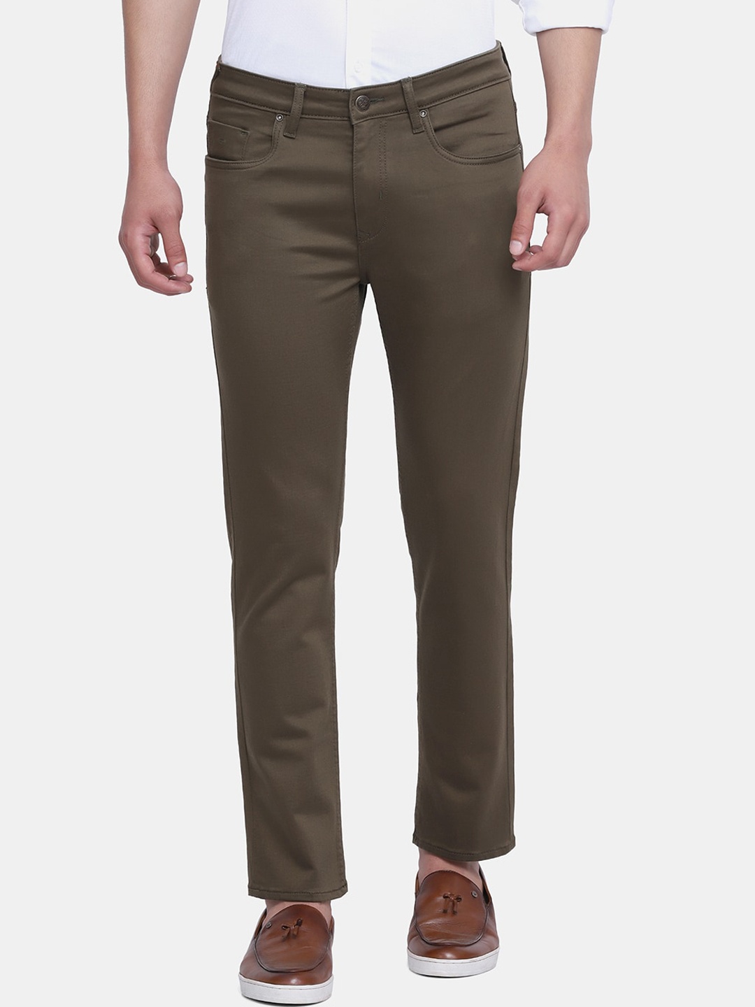 

Blackberrys Men Olive Green Yonk Skinny Fit Low-Rise Jeans