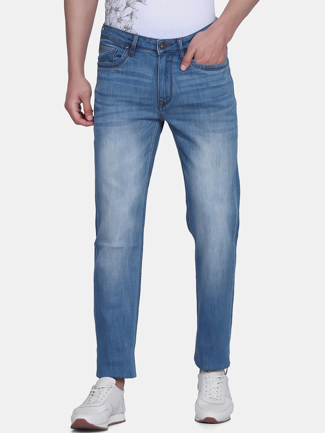 

Blackberrys Men Blue Buff Slim Fit Low-Rise Heavy Fade Jeans