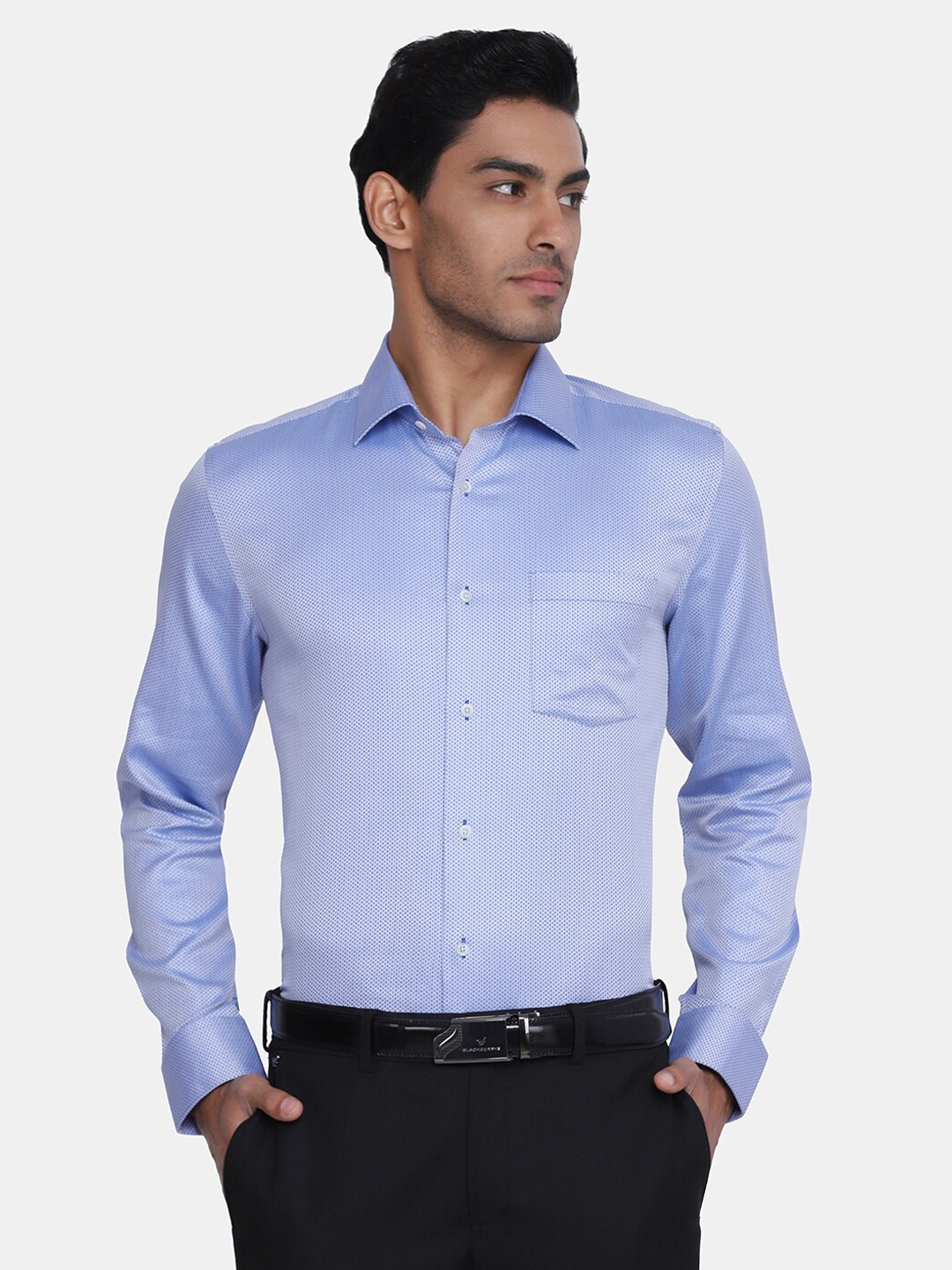 

Blackberrys Men Blue India Slim Fit Printed Formal Shirt