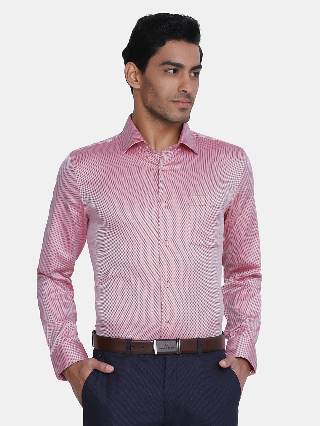 

Blackberrys Men Red India Slim Fit Formal Shirt