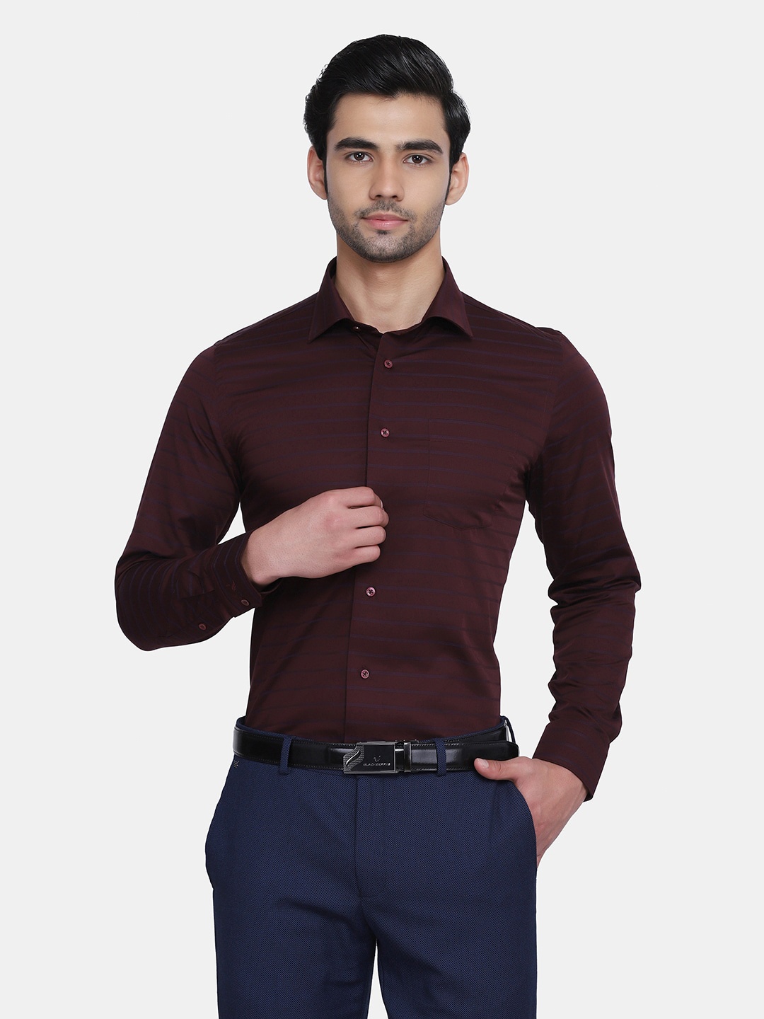 

Blackberrys Men Red India Slim Fit Formal Shirt