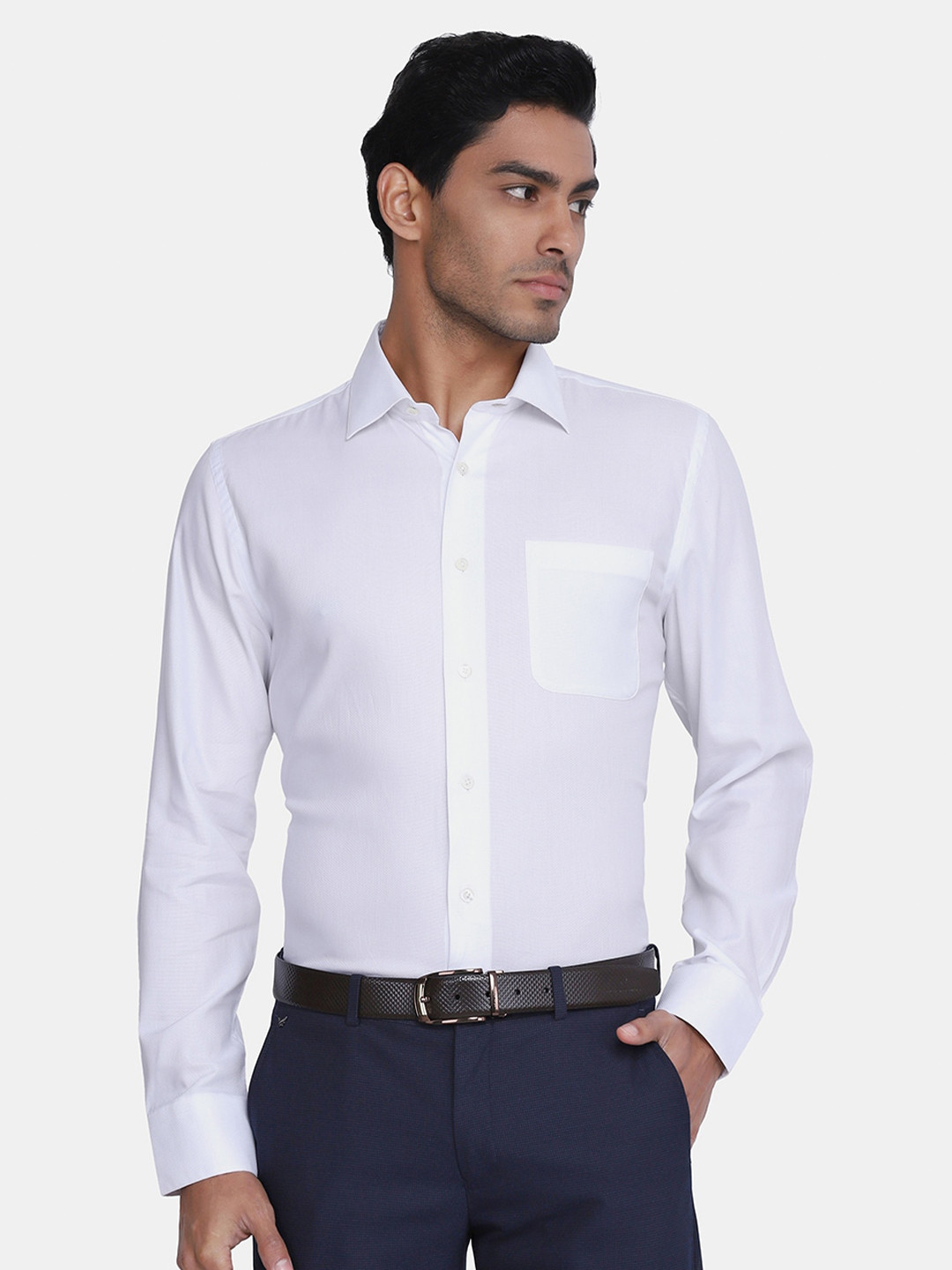 

Blackberrys Men White India Slim Fit Formal Shirt