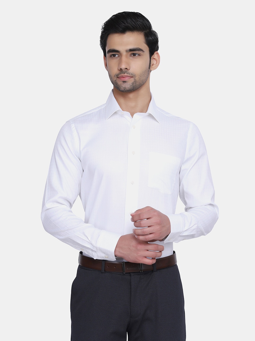 

Blackberrys Men White India Slim Fit Formal Shirt