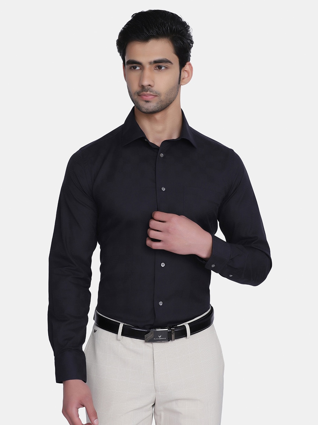 

Blackberrys Men Black India Slim Fit Formal Shirt