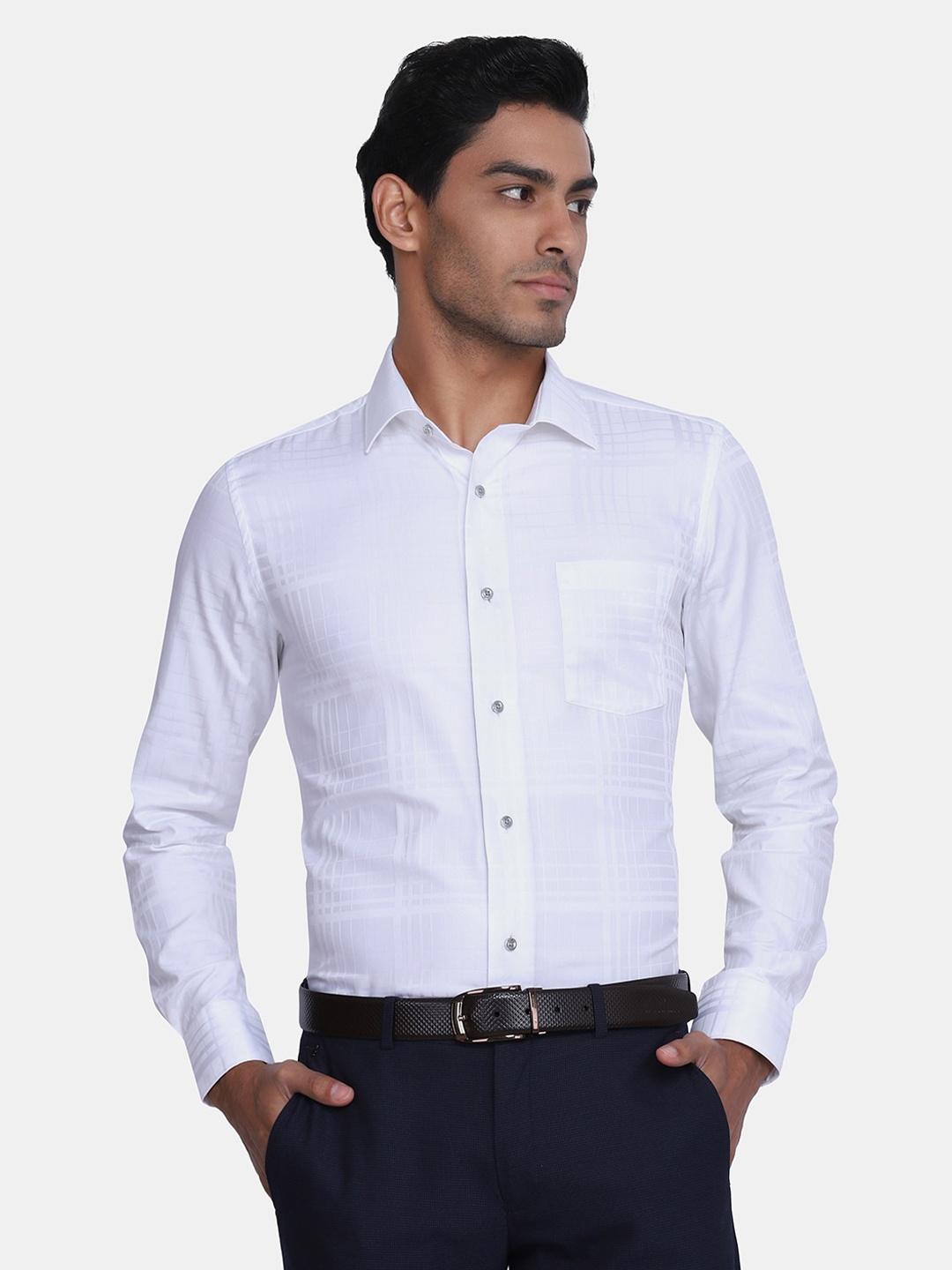 

Blackberrys Men White India Slim Fit Formal Shirt