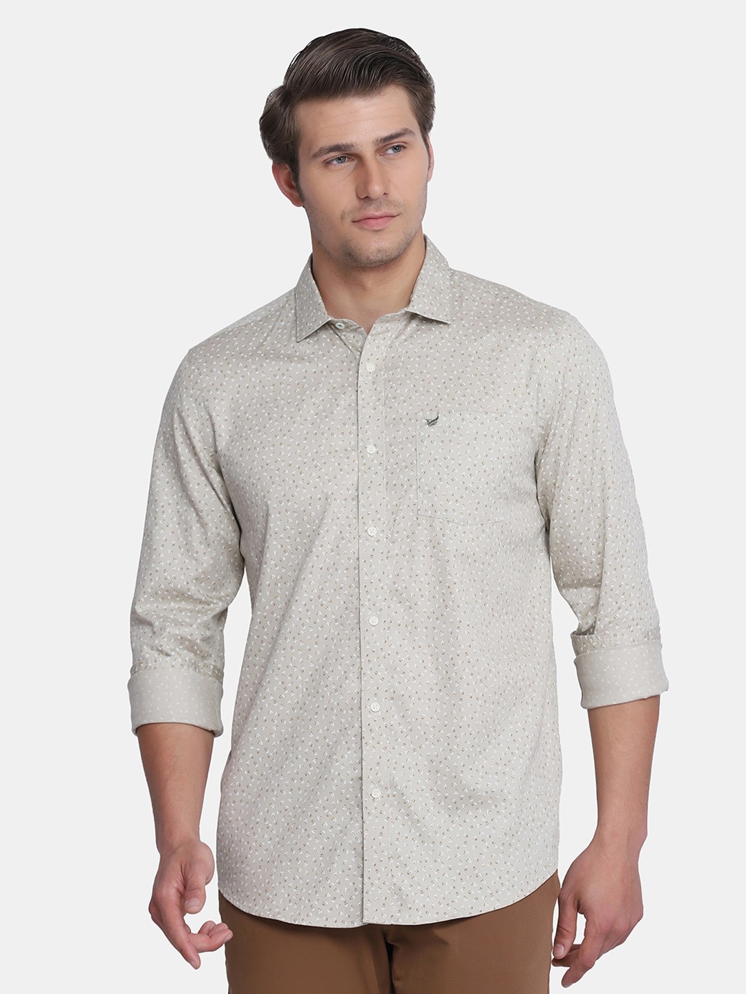 

Blackberrys Men Beige India Slim Fit Floral Printed Casual Shirt