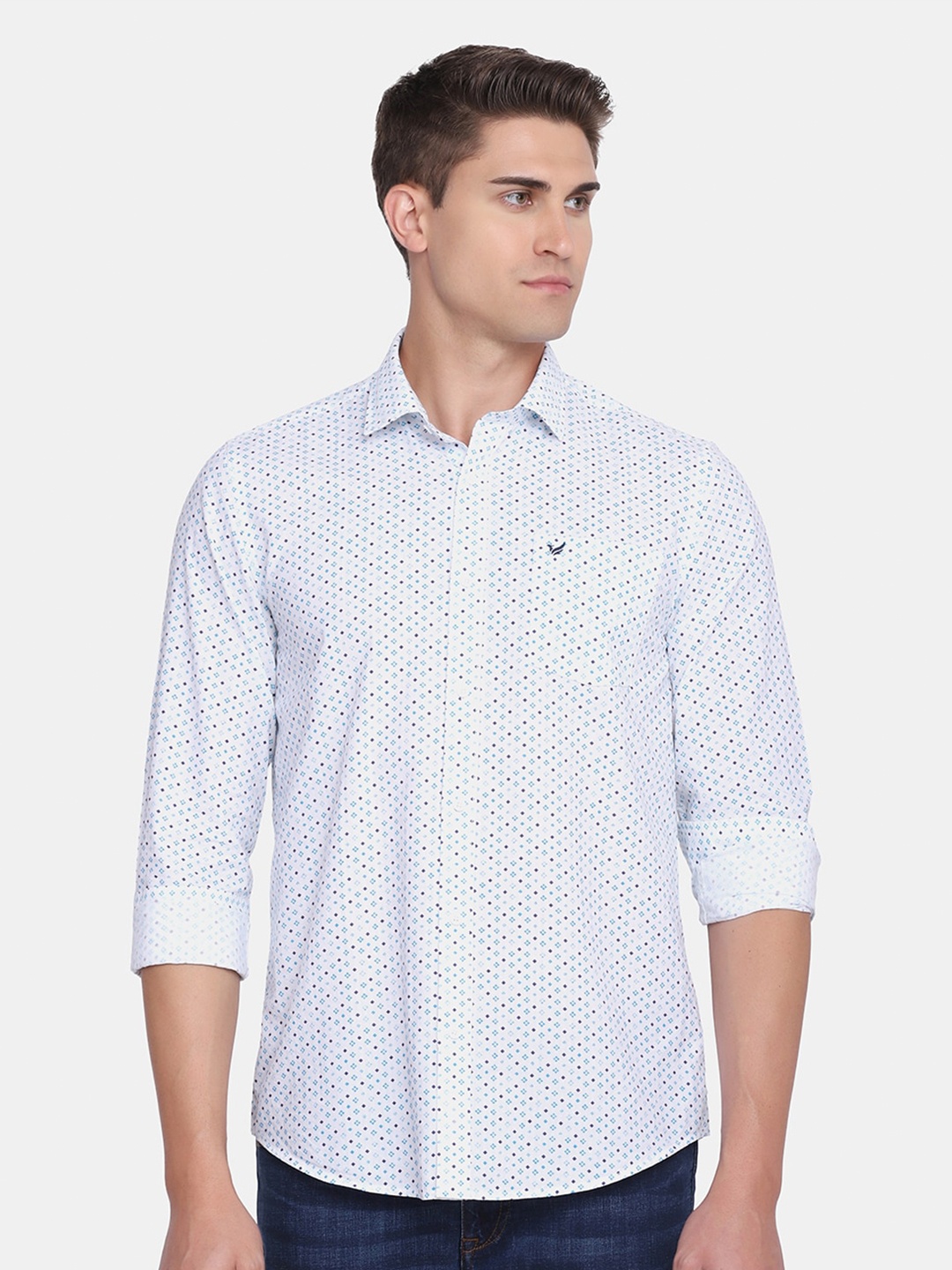 

Blackberrys Men Blue India Slim Fit Printed Casual Shirt