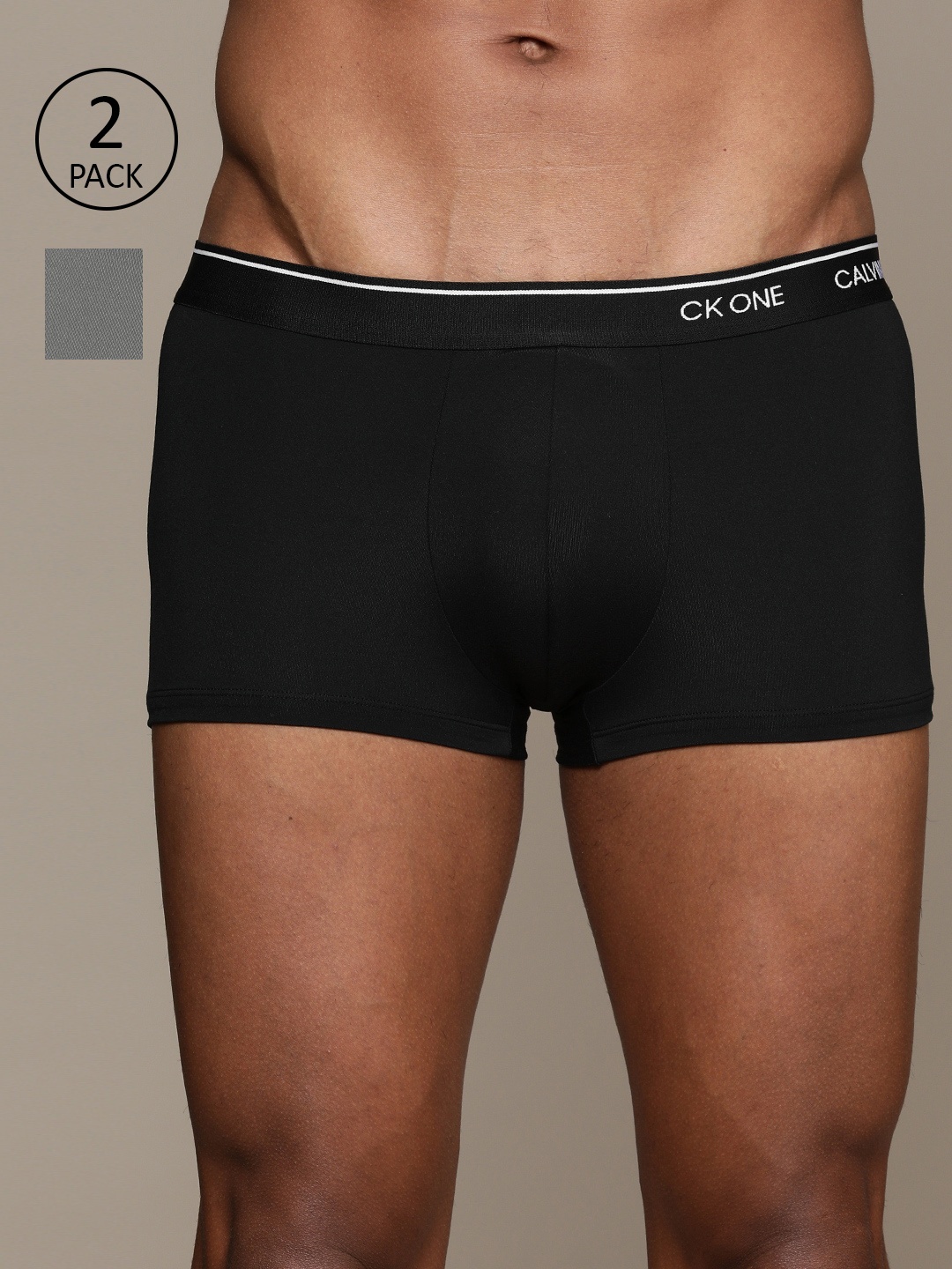 Calvin Klein Underwear Pack of 2 Solid Trunks, Black