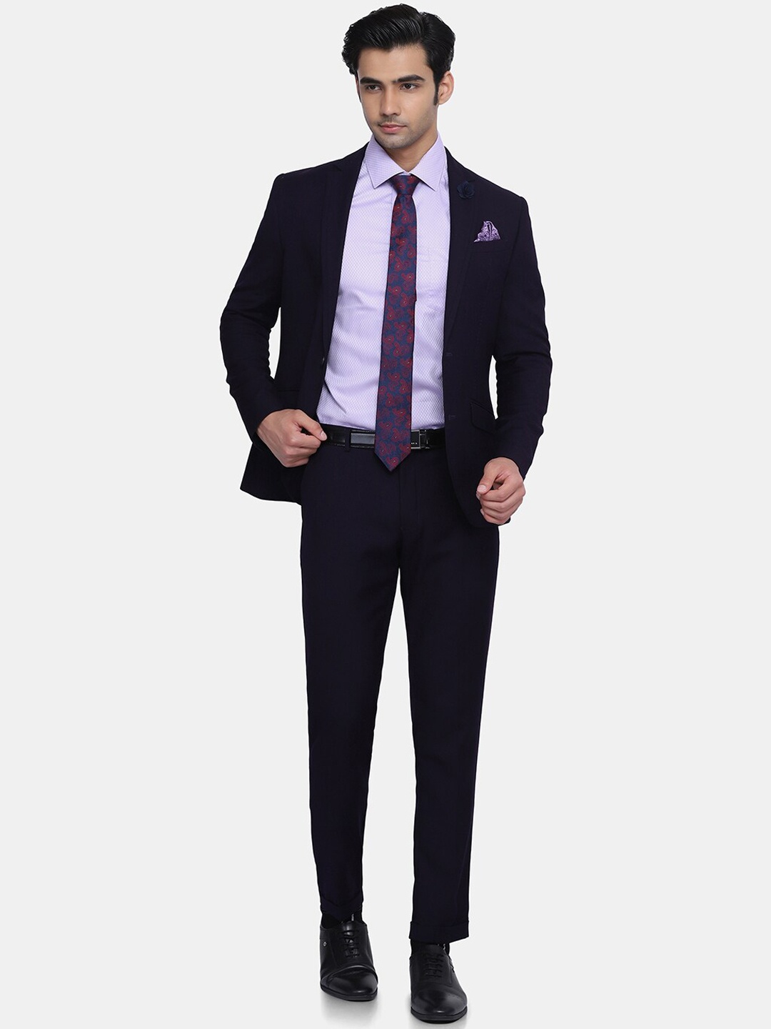 

Blackberrys Men Purple Solid Single-Breasted Phoenix Skinny Fit 2-Piece Formal Suit