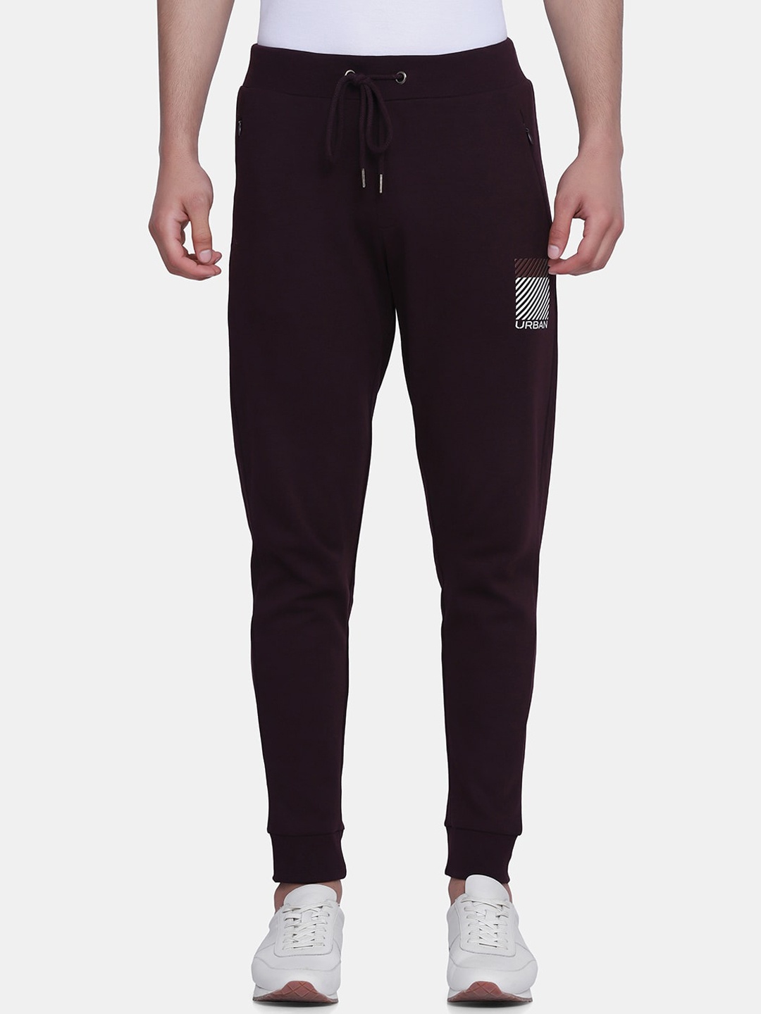 

Blackberrys Men Burgundy Solid Slim Fit Cotton Joggers