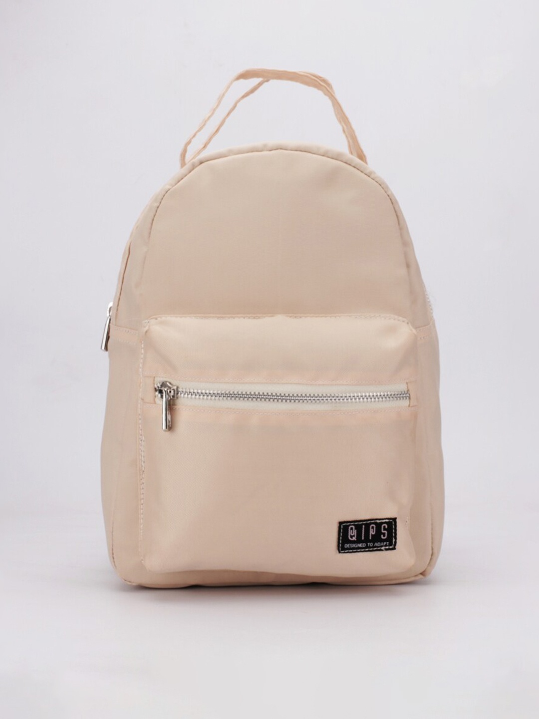 

QIPS Women Cream-Coloured Brand Logo Backpack