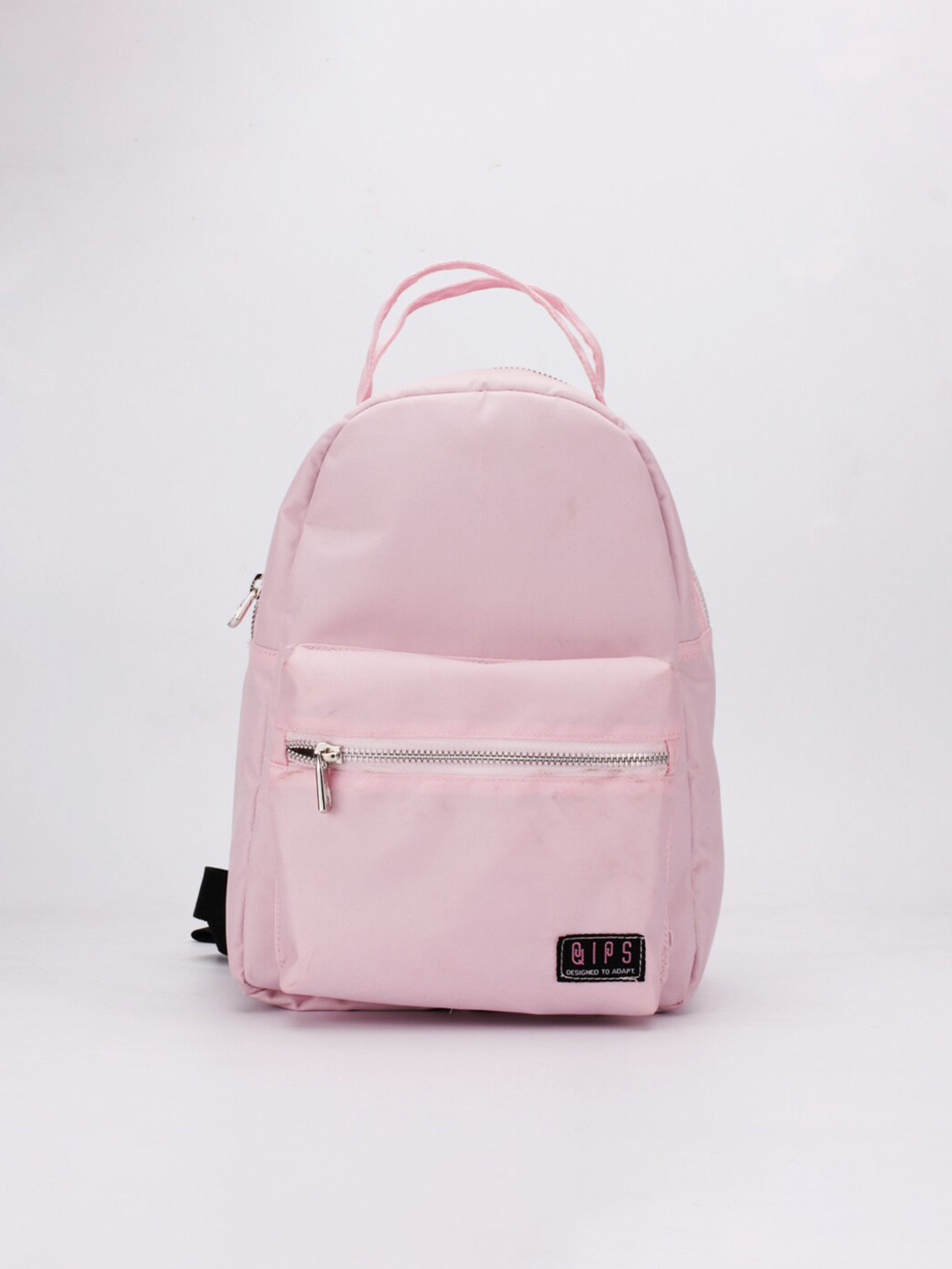 

QIPS Unisex Kids Pink Brand Logo Backpack