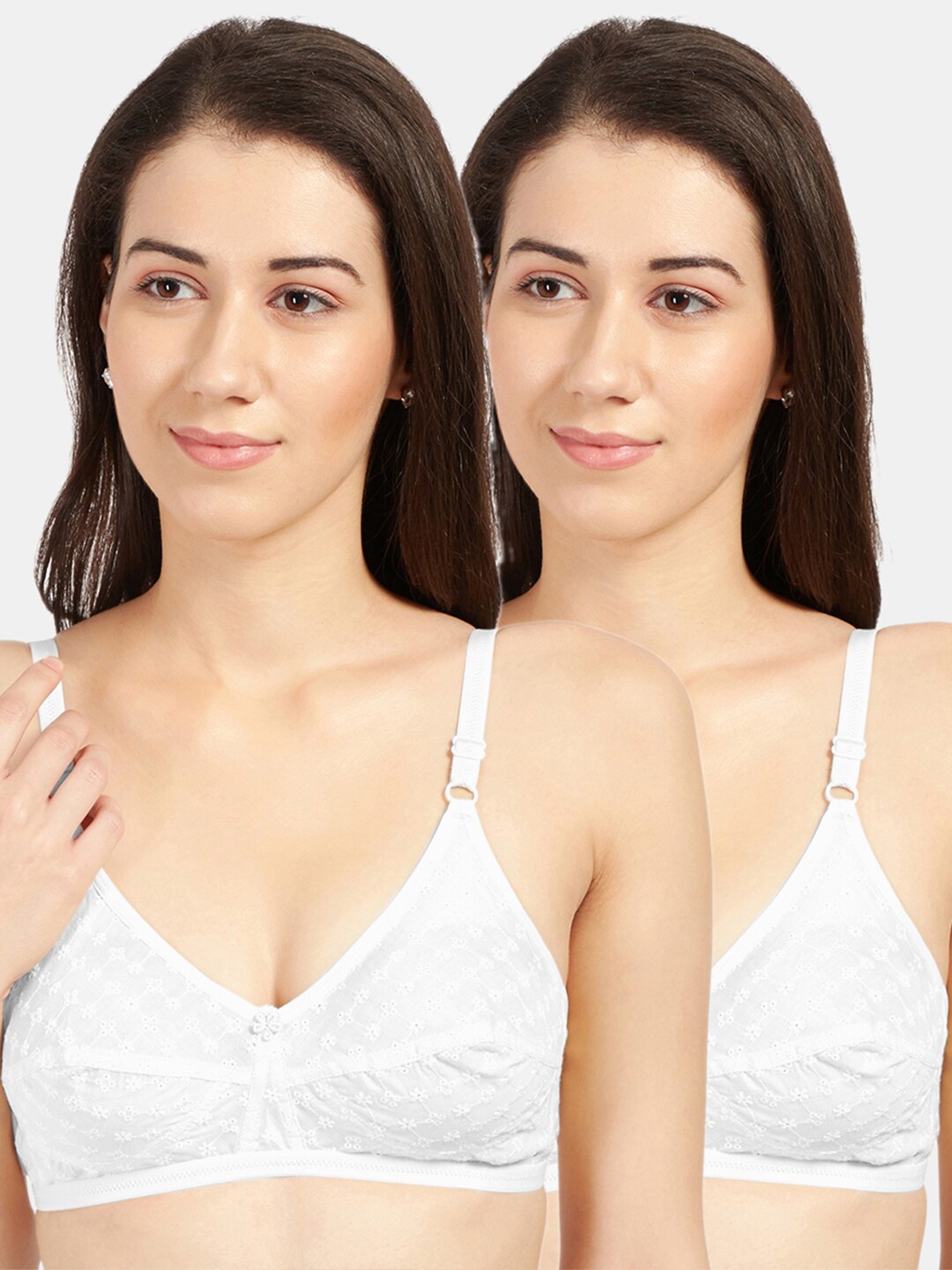 

Sonari White Pack of 2 Non-Padded Non-Wired Everyday Bra