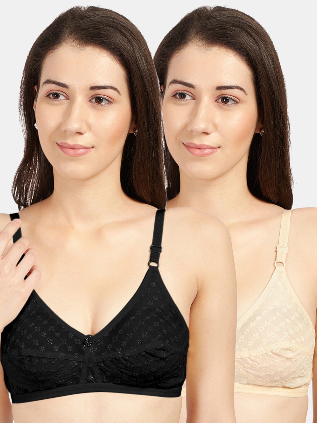 

Sonari Pack Of 2 Black & Beige Bra
