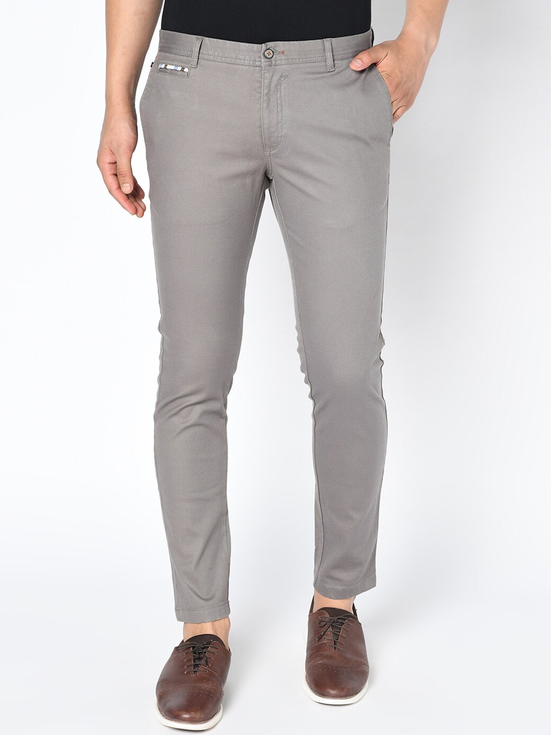 

Blackberrys Men Grey Skinny Fit Trousers