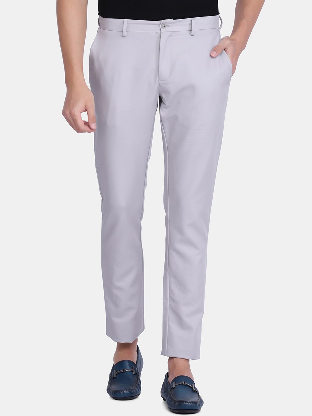 

Blackberrys Men Grey B-95 Slim Fit Trousers