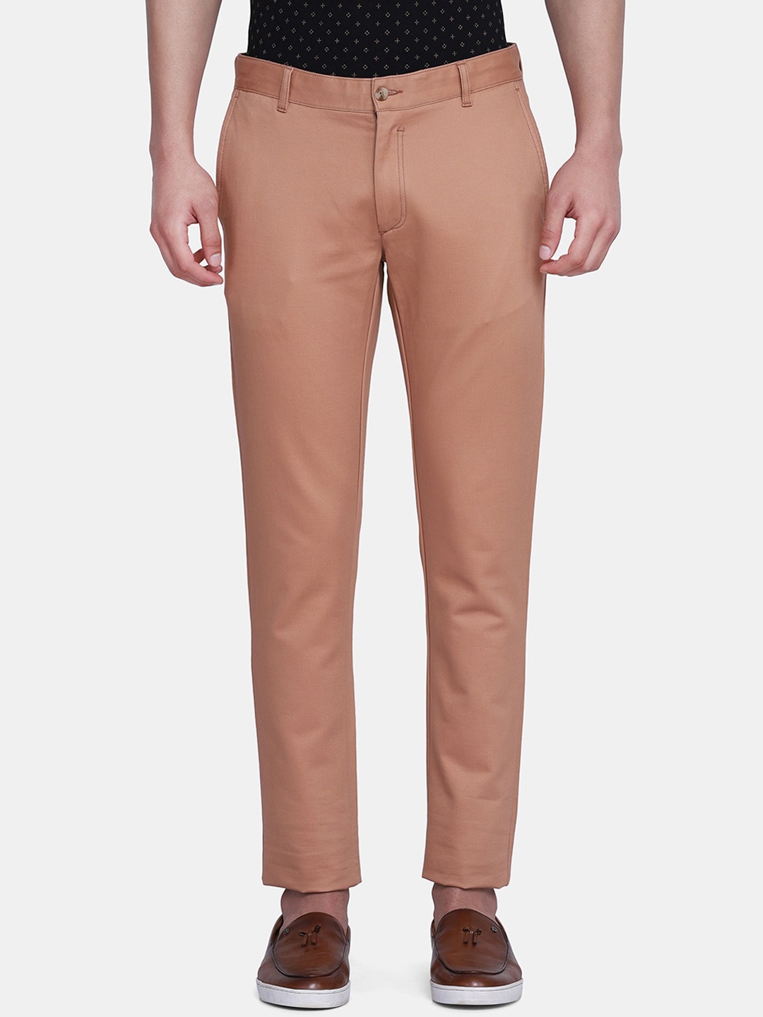 

Blackberrys Men Peach-Coloured B-91 Skinny Fit Chinos Trousers