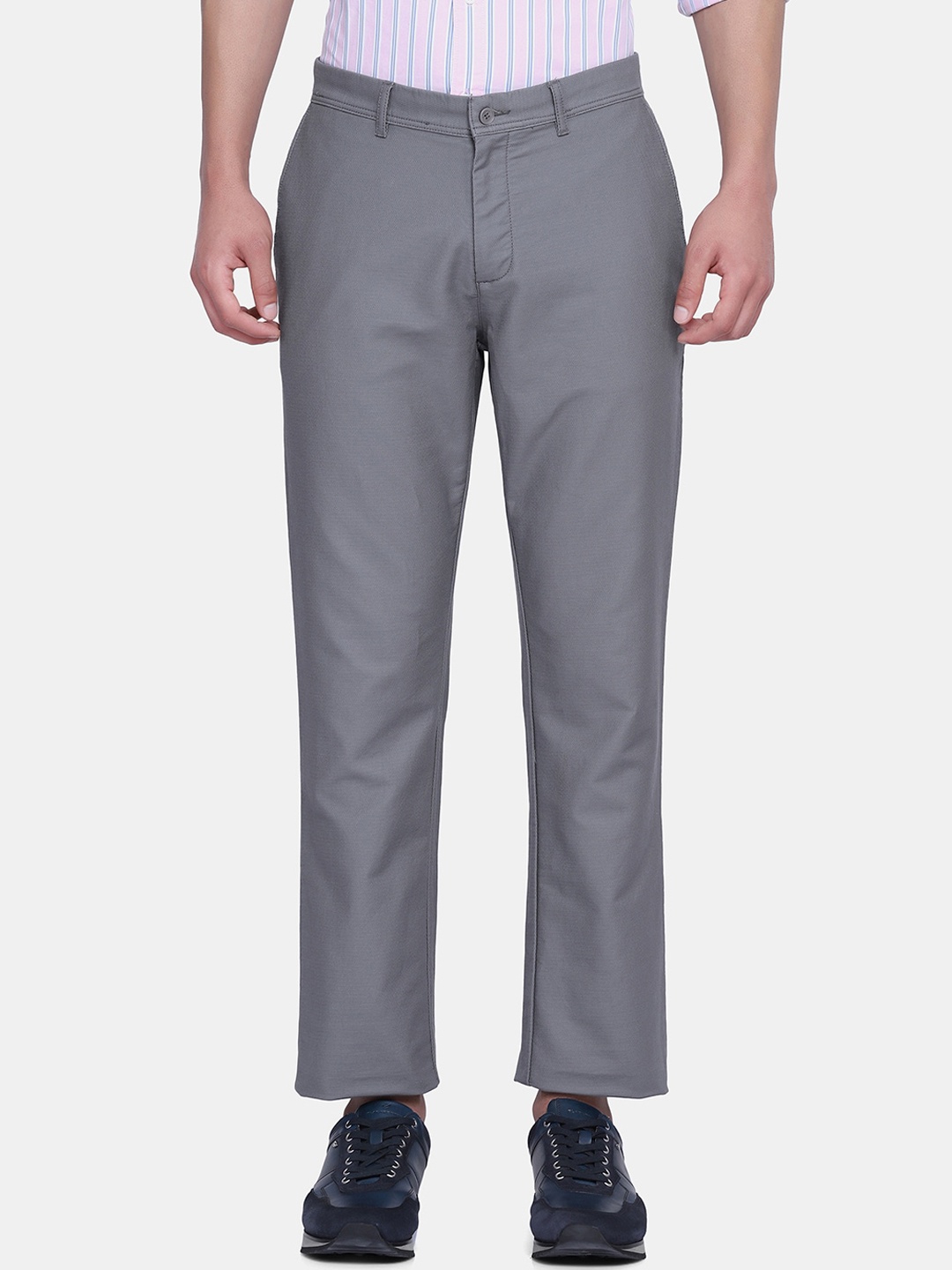 

Blackberrys Men Grey B-90 Regular Fit Trousers