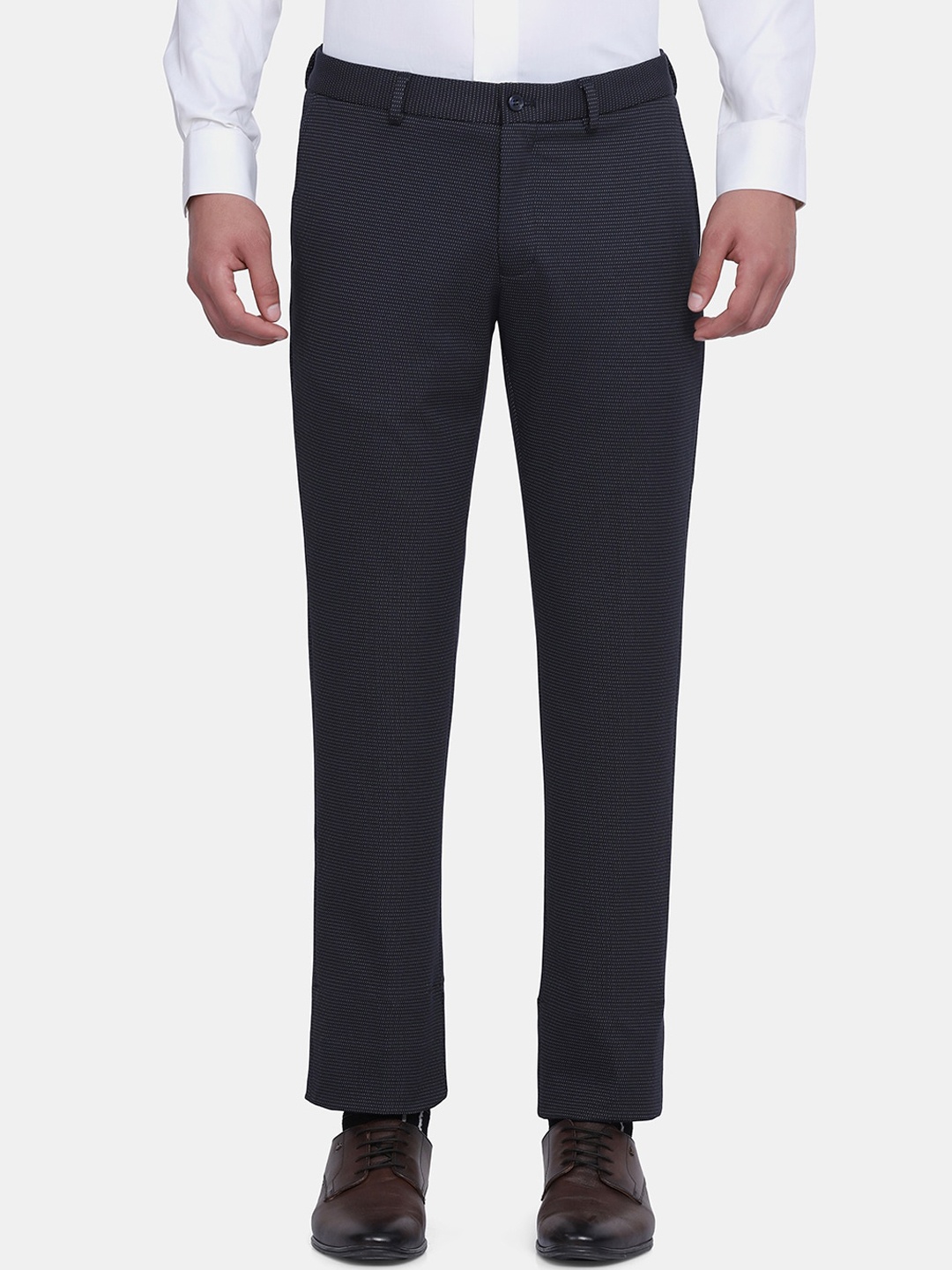 

Blackberrys Men Navy Blue B-95 Slim Fit Trousers
