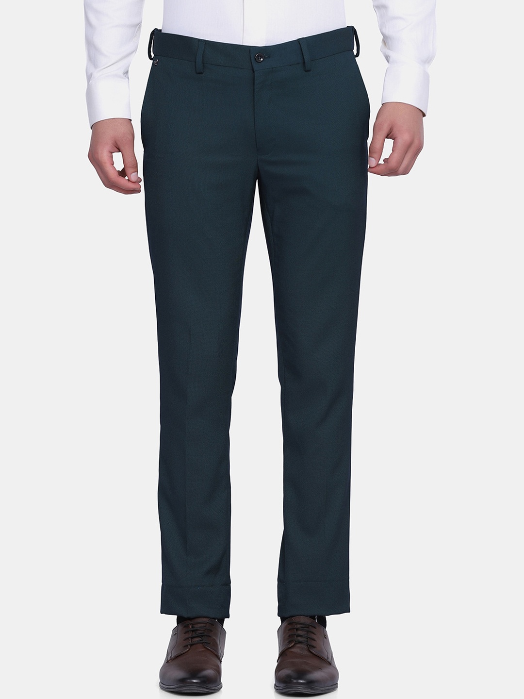 

Blackberrys Men Olive Green B-91 Skinny Fit Trousers