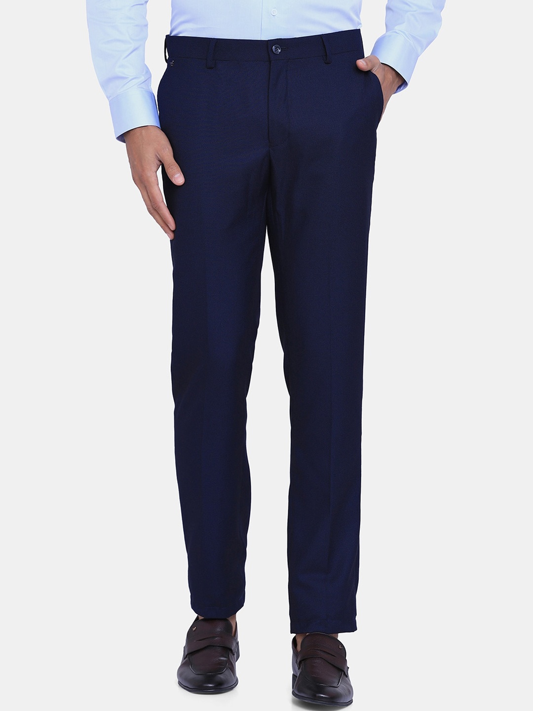 

Blackberrys Men Navy Blue Slim Fit Trousers