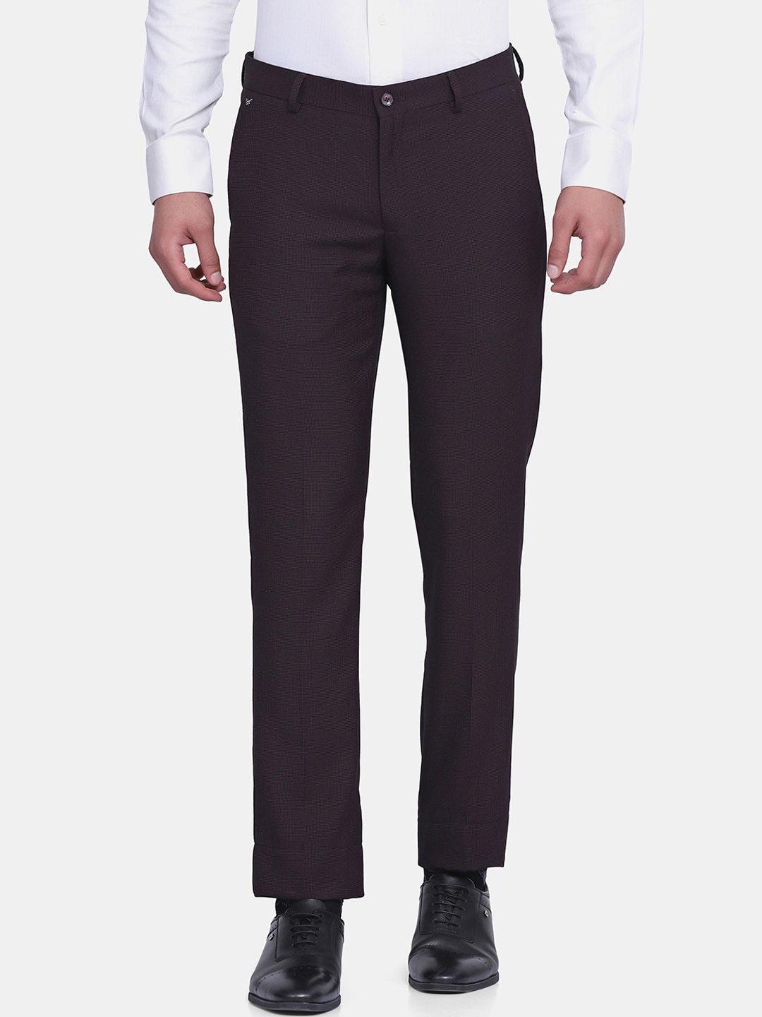 

Blackberrys Men Burgundy B-95 Slim Fit Trousers