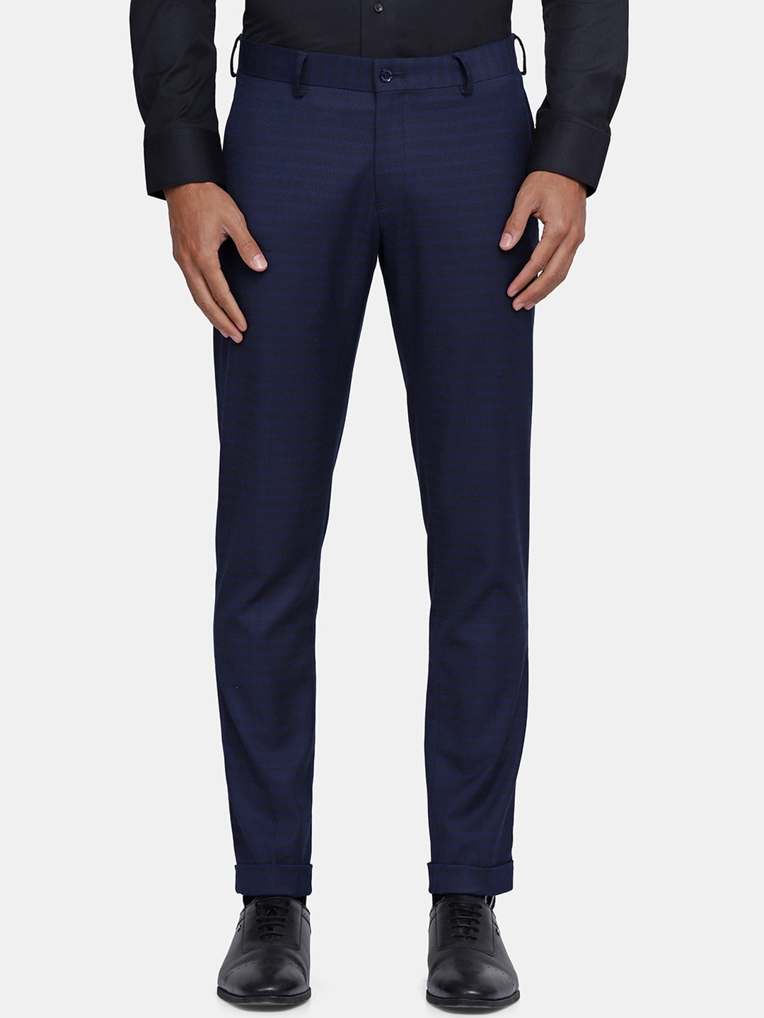 

Blackberrys Men Navy Blue Phoenix Skinny Fit Trousers