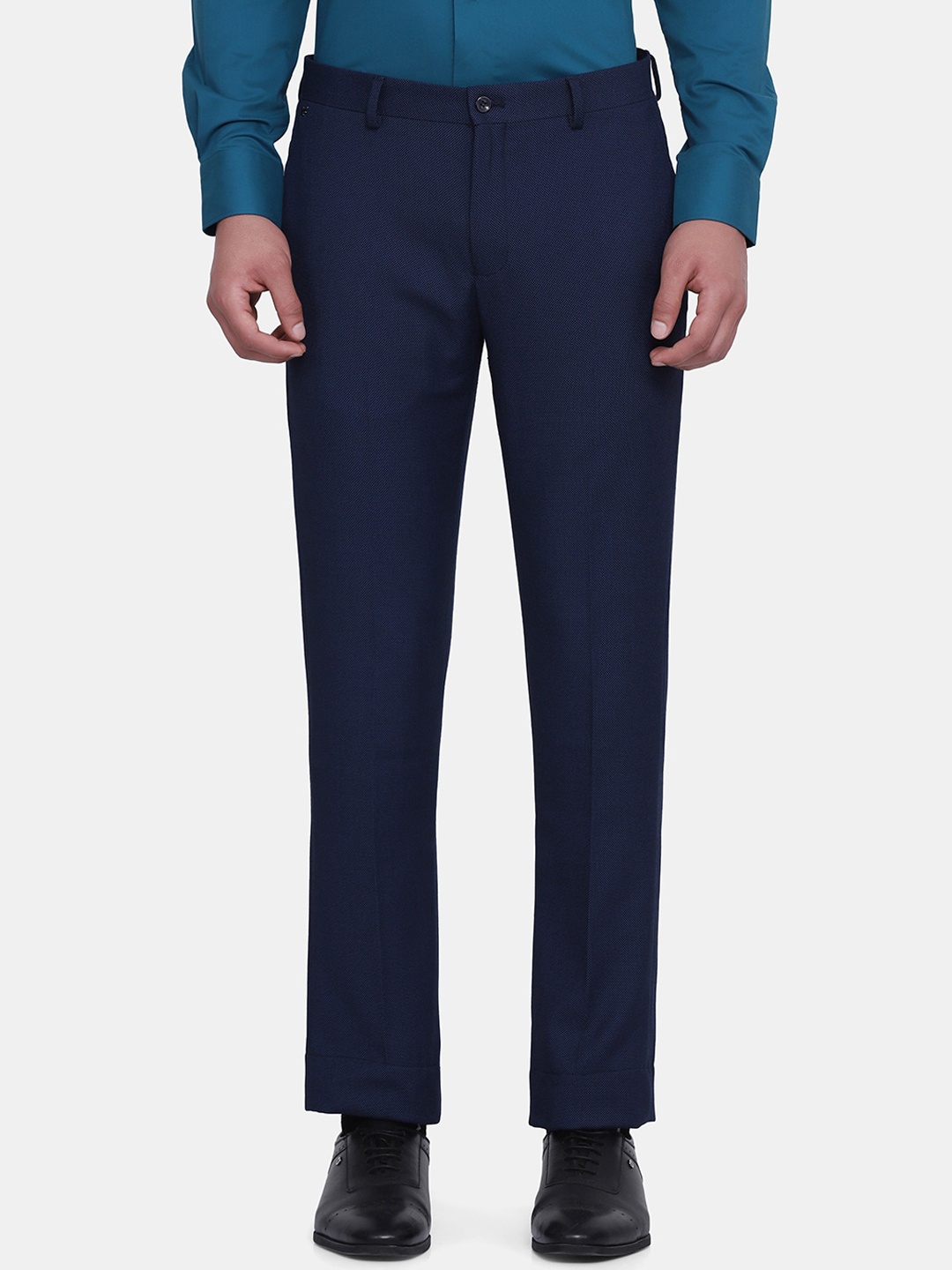 

Blackberrys Men Navy Blue B-95 Slim Fit Trousers
