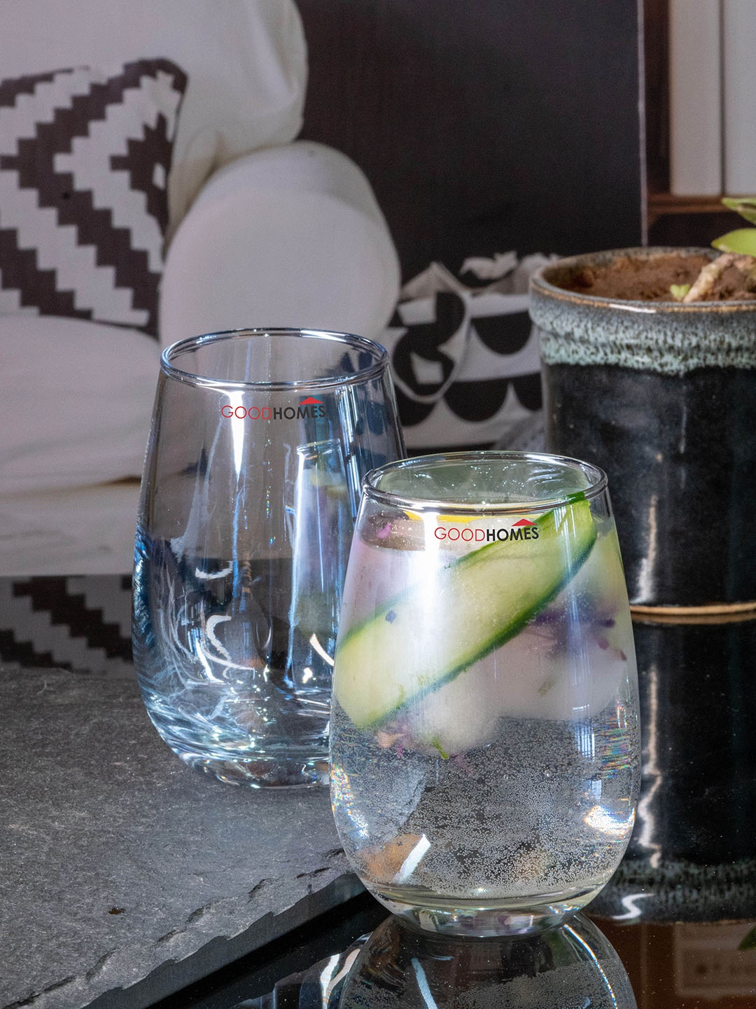 

GOODHOMES Set of 6 Transparent Glass Tumbler