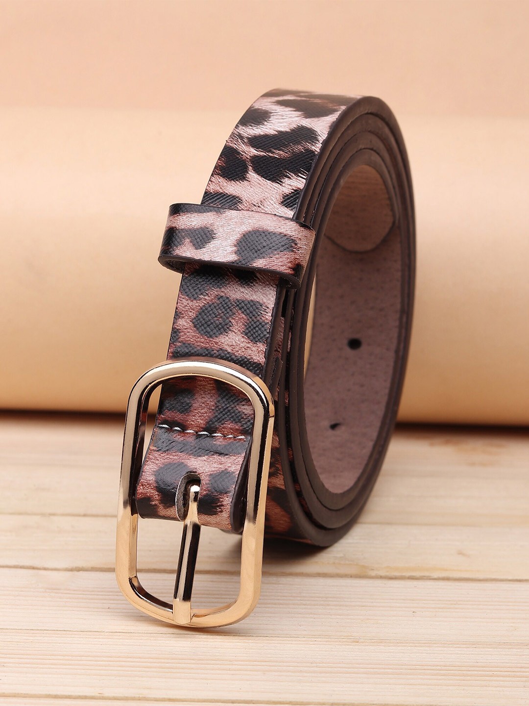 

URBAN ALFAMI Women White Printed PU Belt, Brown