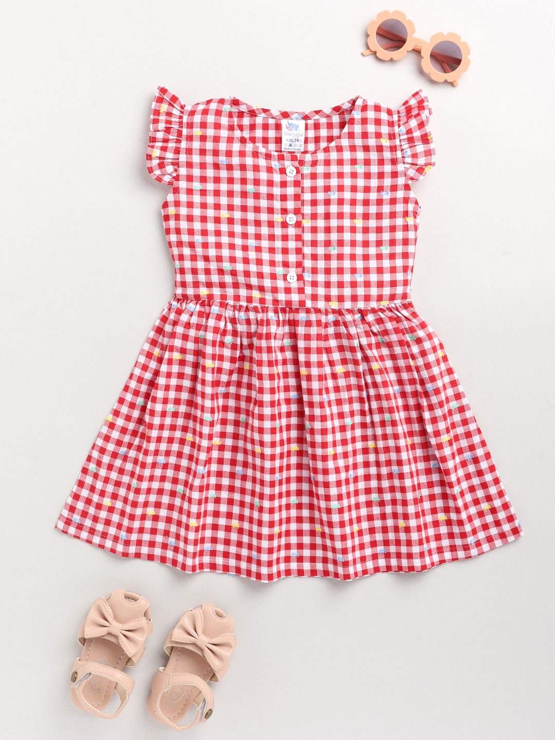 

Dear to Dad Girls Red Checked Dress