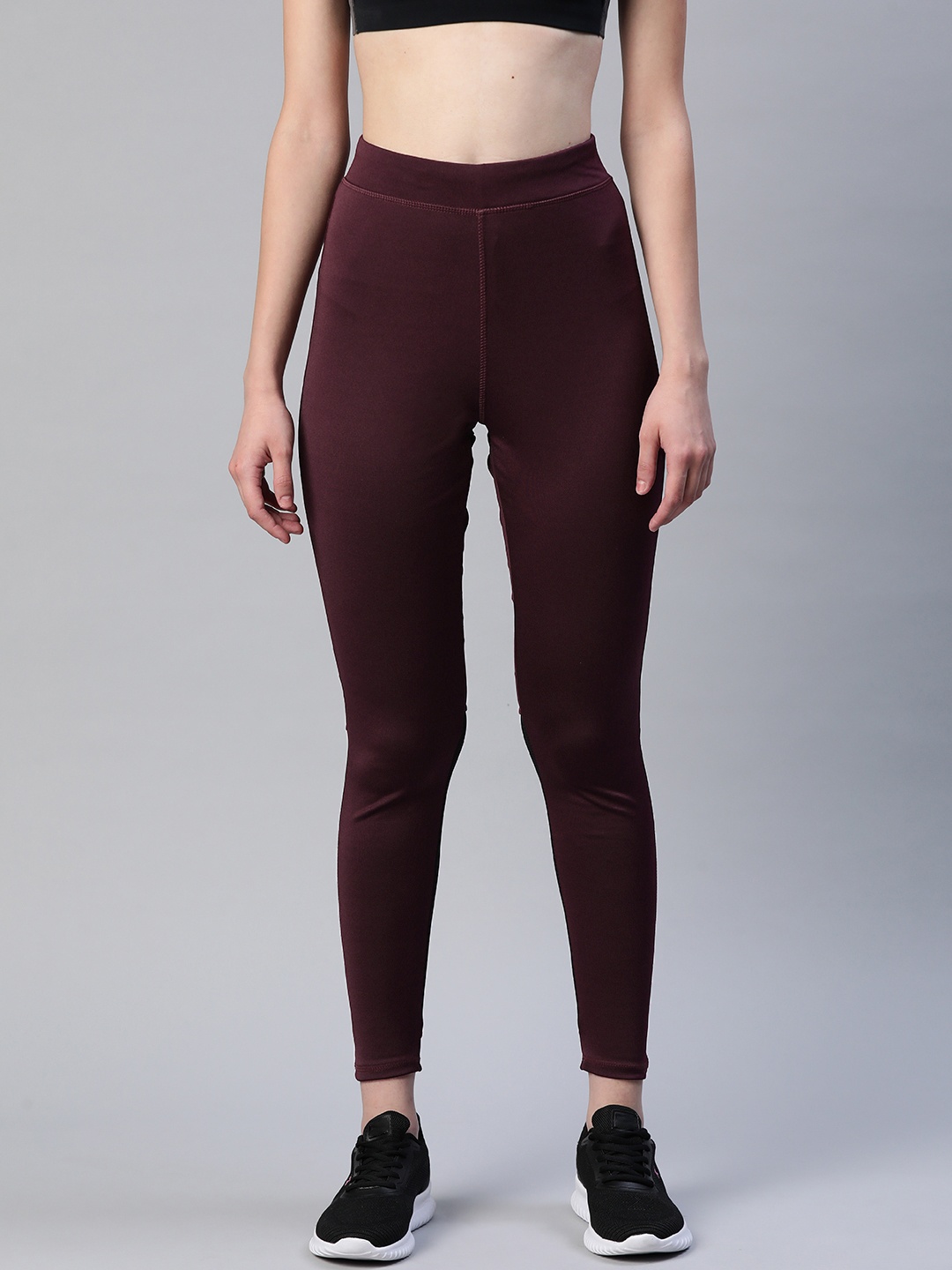 

Blinkin Women Maroon Tights with Breathable Mesh Panels