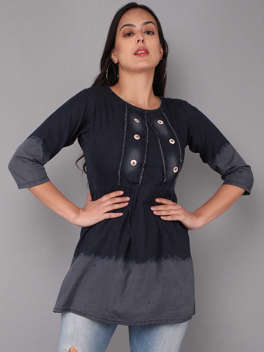 

PARIKA CREATION Grey Denim Top