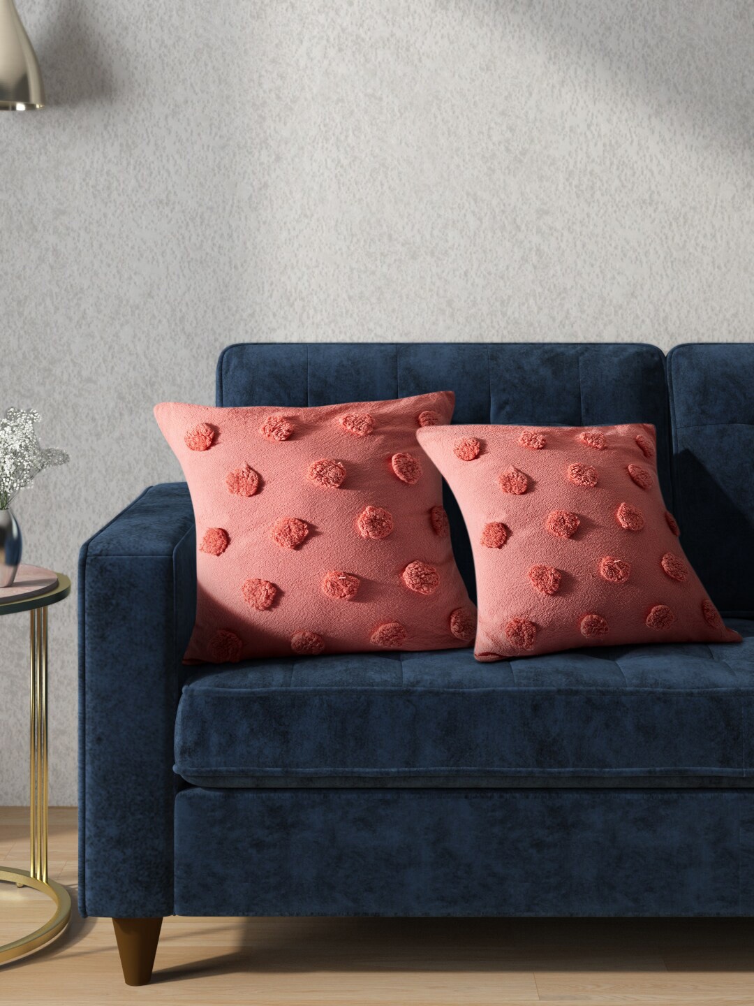 

Living scapes by Pantaloons Coral Geometric Pure Cotton Square Cushion Covers