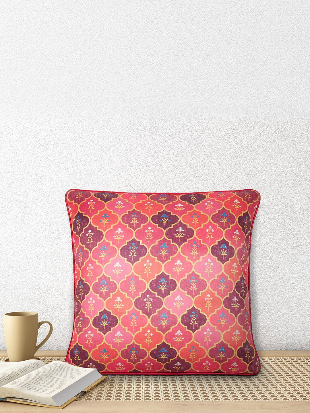 

Living scapes by Pantaloons Rust & Brown Ethnic Motifs Cotton Square Cushion Cover