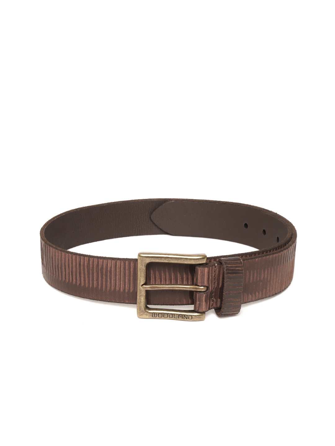 

Woodland Men Brown Textured Leather Belt