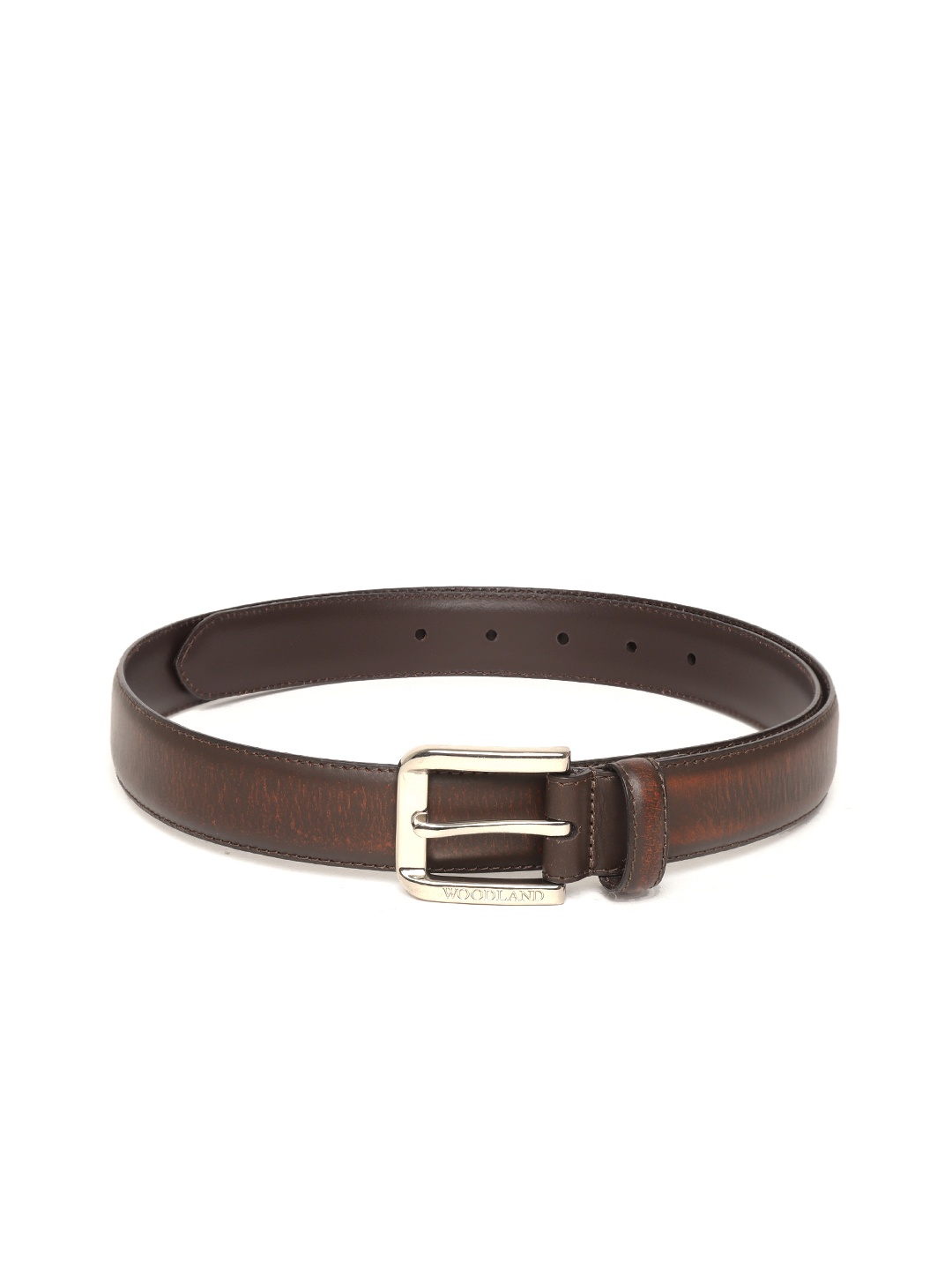 

Woodland Men Brown Solid Leather Belt