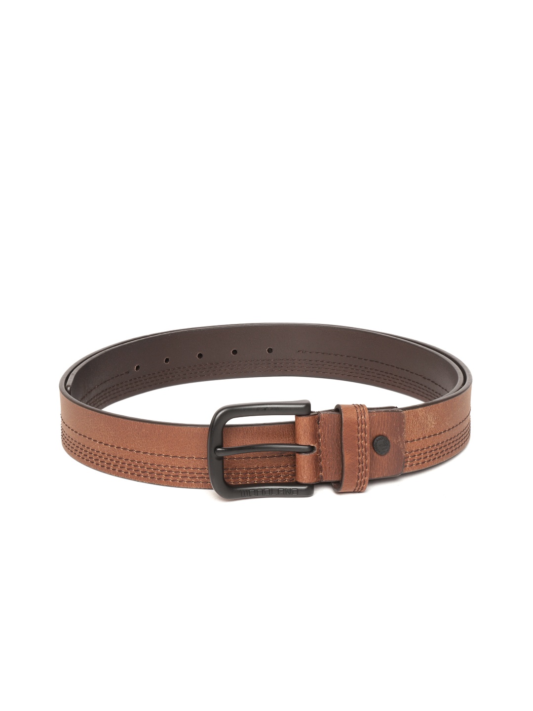 

Woodland Men Brown Solid Leather Belt