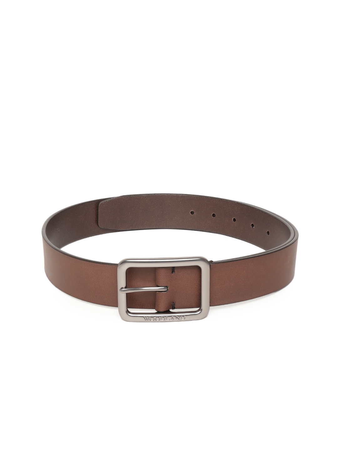 

Woodland Men Brown Solid Leather Belt