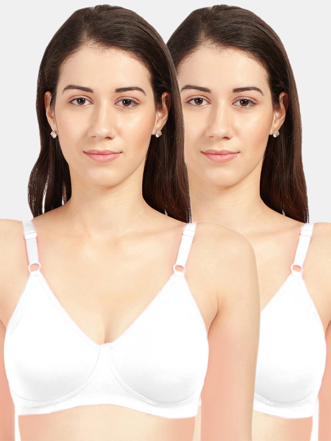 

Sonari White Pack of 2 Non Padded Non Wired T-Shirt Bra